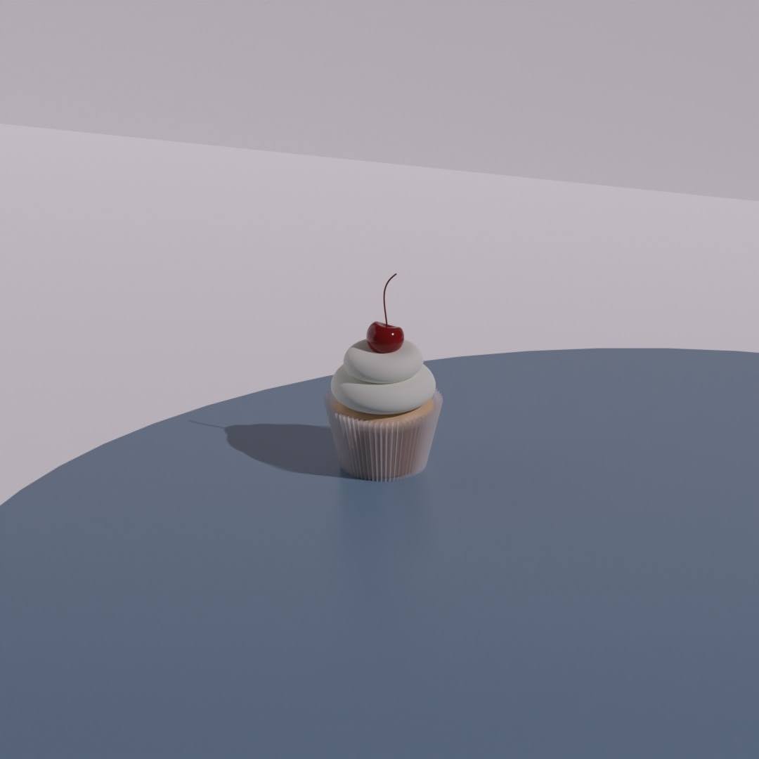 カップケーキの3DCG